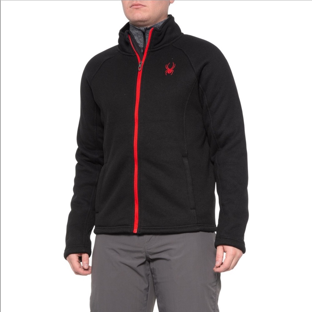 🕷️🆕 Spyder Black-Red Steller Bonded Fleece Jacket Sz Small